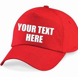 Red cap with custom text