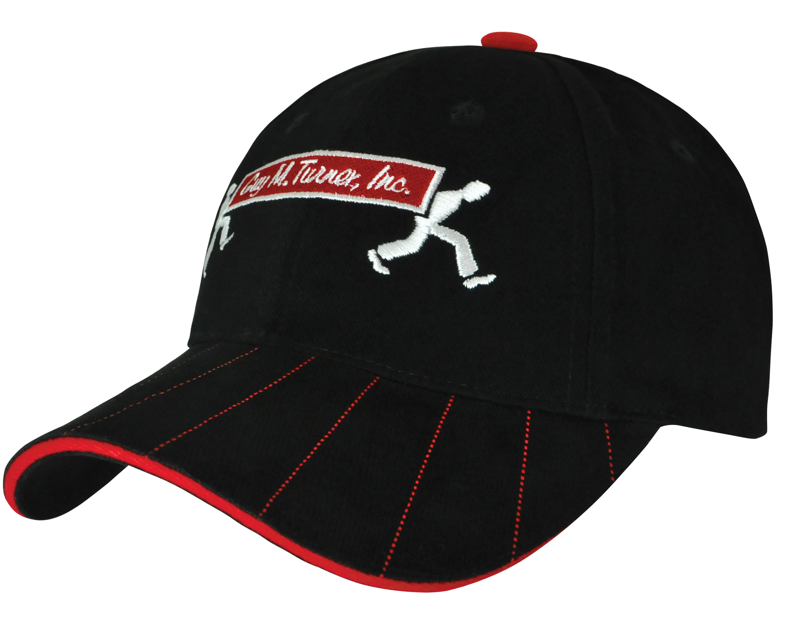 Black cap with red stiches